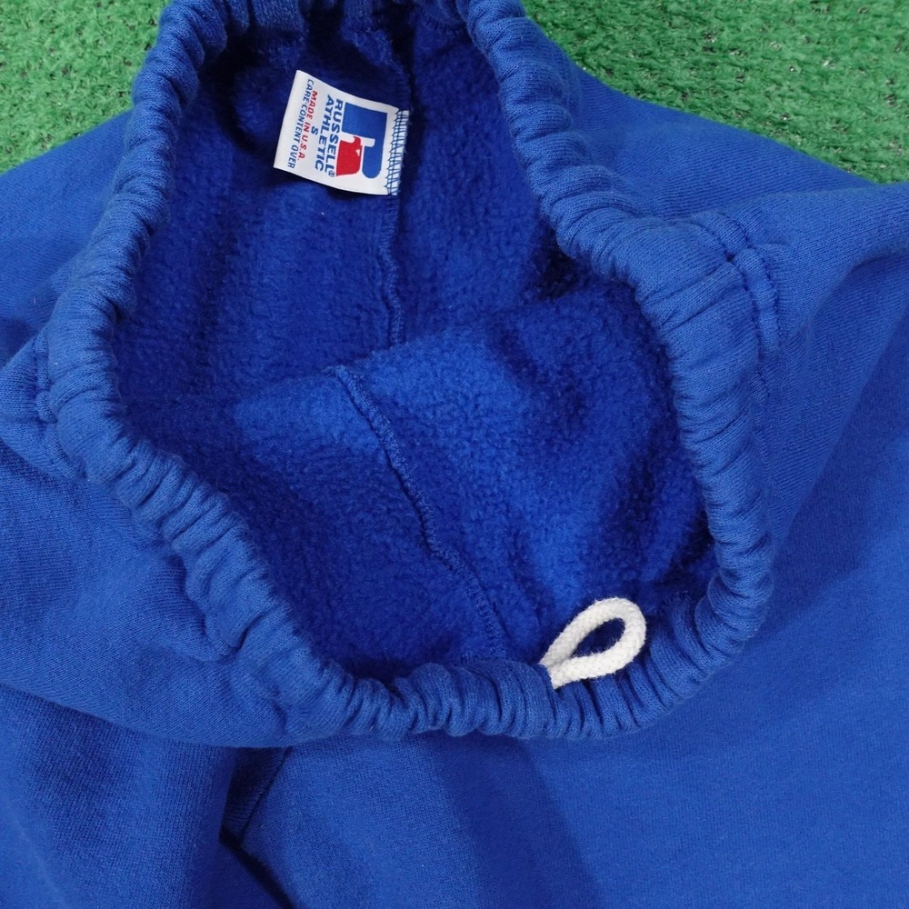 Vintage Russell Athletic Pants S Blue Fleece Sweatpants Elastic Made USA 90s - Picture 3 of 10
